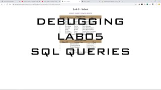 Lab05: Debugging sql queries that are not working