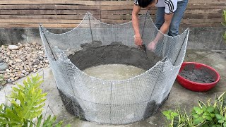 Amazing creative cement ideas // Unique combination: cement flower pot, fun pet house and fish tank