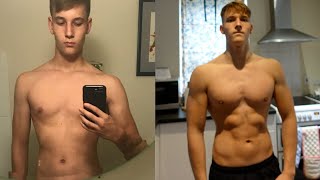 1 Year Natural Body Transformation- Skinny to Muscle (15-16)