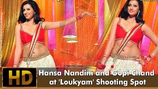 Hamsa Nandini and Gopichand at 'Loukyam' Shooting Spot