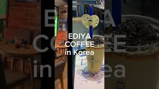 Eating Pompompurin Choux Cream Flatcino at Ediya Coffee in Korea