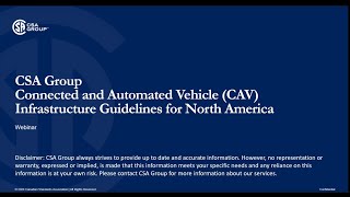 Connected and Automated Vehicle (CAV) Infrastructure Guidelines for North America