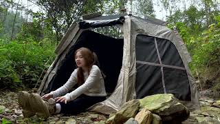 camping alone by the stream - SURVIVAL COOKING, RELAXATION, ASMR CAMP