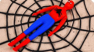 Satisfying Asmr l How To Make Spiderman with Kinetic Sand Cutting ASMR