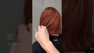 orange× bob #オレンジカラー#orangehair #美容室#イルミナカラー#美容学生#ブリーチ#ブリーチカラー