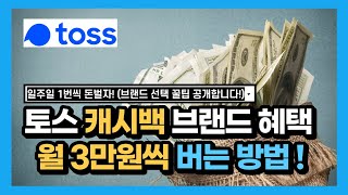 토스 캐시백 브랜드 이벤트로 월 3만원씩 버는법 (앱테크 추천, 재테크 부업)