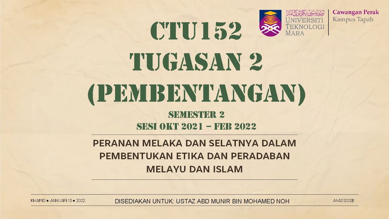 Ctu152 Peranan Melaka Dan Selatnya Youtube
