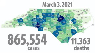 Watch 365 days of COVID-19 spreading across NC, in 60 seconds