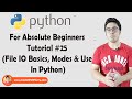 Python File IO Basics | Python Tutorials For Absolute Beginners In Hindi #25
