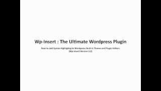 How to Add Syntax Highlighting to the Wordpress builtin Theme and Plugin Editor