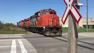 RARE! 5 engine lashup with GMTX! CN 559 crossing Clark Blvd entering the Bramalea Buisness Park!