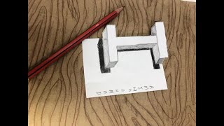 Easy Trick Art Drawing - How to Draw 3D Letter I - Anamorphic Illusion , 3d drawing