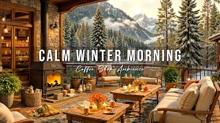 Calm Winter Morning Jazz at Outdoor Coffee Shop Ambience ❄ Jazz Relaxing Music for Work & Study