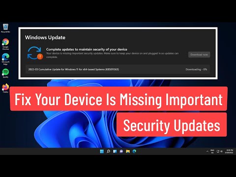 Fix Your Device Is Missing Important Security Updates. Make Sure to Keep Your Device On and Plugged