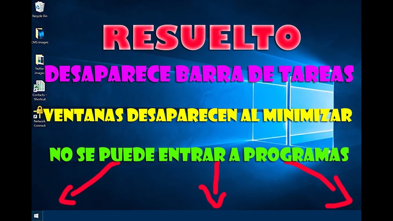 Barra De Tareas Desaparece WINDOWS 10 / No Funciona Inicio/ Desaparece ...