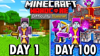 I Survived 100 Days as an Illusioner in Hardcore Minecraft... Here’s What Happened