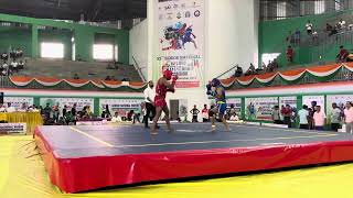 33rd senior national wushu championship Delhi Himanshu vs SSCB manjul 90+ kg bout #wushu #wushusanda