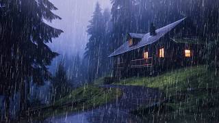 Boost Sleep Quality with Torrential Rain & Thunder Sounds on Roof in Foggy Forest - Relax, ASMR