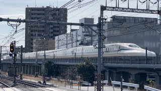 【ジョイント音最高！】JR東海N700S系J27編成が武蔵小杉駅を通過するシーン（2024.2.15.11:21）