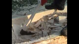 Dugout canoe making process (Vienkoči park)