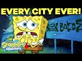 Bikini Bottom to Rock Bottom! 🏢 Every CITY Ever | SpongeBob
