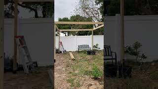 Pergola build with ground spikes #2023 #urbanfarming #garden #pergolas #diy