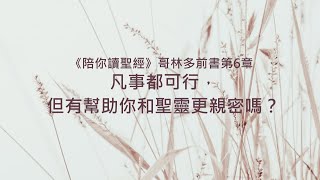 哥林多前書6章/陪你讀聖經《凡事都可行，但有幫助你和聖靈更親密嗎？》