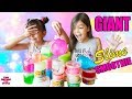 Mixing All Our Slimes! GIANT Kawaii Slime Smoothie - Japanese Slime Haul スライム | Emily and Evelyn