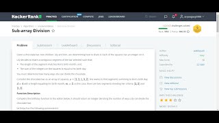 Sub-Array Division | HackerRank | Problem Solving | Basic | C++ Implementation |