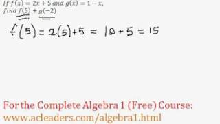 (Algebra 1) Function Notation Question #5