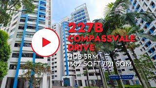 Spacious HDB 5rm 227B Compassvale Dr For Sale! Walking distance to MRT, LRT, foodcourts and schools!