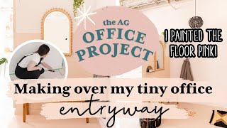 DIY Tiny Entryway Makeover | DIY Stencil Tile Floor! | The AG Office Project S1 E4