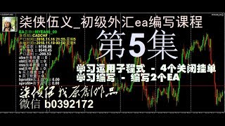 外汇_MT4EA_柒侠伍义_初级ea编写速成班课程_2019 第5集 编写运用子程式 关闭BUYSTOP买上