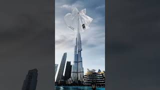 Burj Khalifa had  giant Umbrella during rain