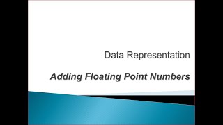 Adding Floating Point Numbers in Binary