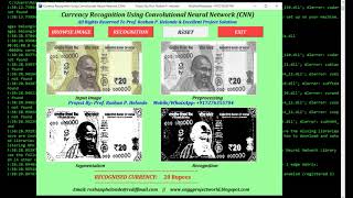 Currency Recognition Using CNN (Convolutional Neural Network) Python Project Source Code