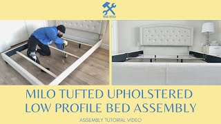 Rosevera Gabriel Platform Bed Assembly Rockaway Upholstered Panel Bed, Alethia/Milo Tufted Upholster