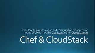 Chef & CloudStack