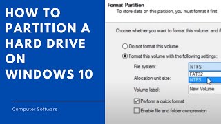 How to partition a hard drive on Windows 10