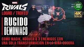 Marvel Rivals | Logro / Trofeo: Rugido demoníaco (Magik noquea a 3 enemigos durante una Niña Oscura)