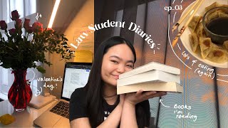 📕 a week in my life *online law school* | valentine's day, deadlines, and books i'm reading