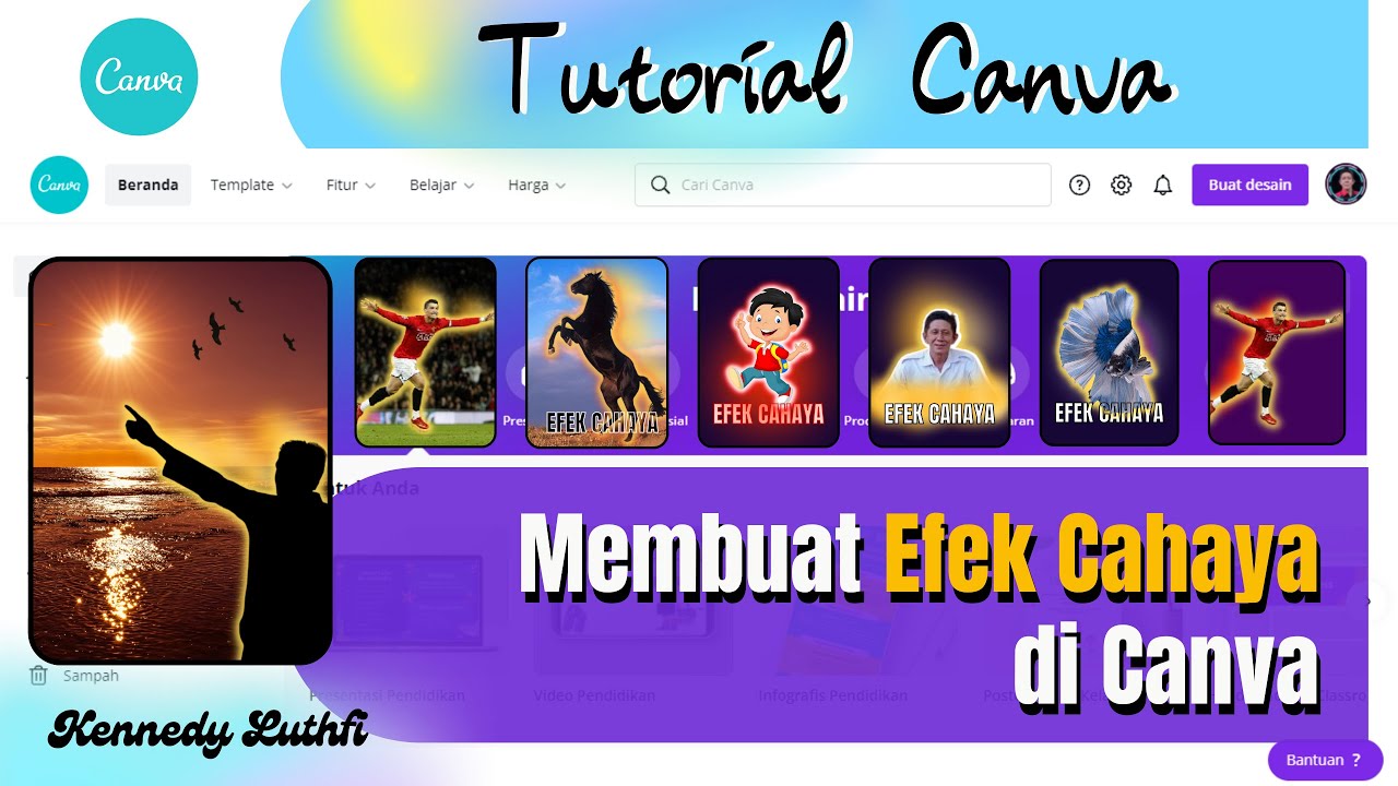 Membuat Efek Cahaya Dengan Canva - YouTube