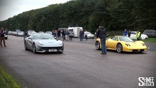 Ferrari F12 vs Pagani Zonda S - Drag Race at Vmax200 Quicksilver