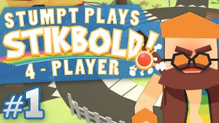 Stikbold! - #1 - Dive Dip Duck and DODGEBALL! (4 Player Stikbold Gameplay)