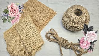 2 super stylish decorations with jute fabric and jute threads!