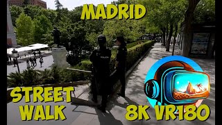 17 Madrid Spain walking from the Art Museum past Neptune Fountain 8K 4K VR180 3D Travel