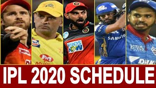 IPL 2020 UAE Schedule, Time Table, Teams, Match Dates Highlights,Venue, Start Date, Match Timings