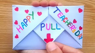 DIY Surprise Message Card for Teachers Day | Pull Tab Origami Envelope Card | Easy Teachers Day Card