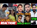 WHO IS BEST?😮 Cute Girls Reaction On Aamir Majid, Jannu Stuntz, UK07 Rider...!💕 RATING THEM ?/10