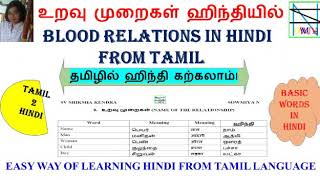 ★உறவு முறைகள் ஹிந்தியில்★BLOOD RELATIONS IN HINDI FROM TAMIL◆தமிழில் ஹிந்தி கற்கலாம்◆SOWMIYA VASUKI◆